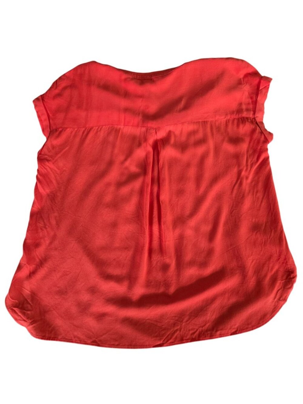 Rose + Olive Coral Short Sleeve Blouse Tunic Women's Small 100% Rayon NWT - Picture 2 of 9